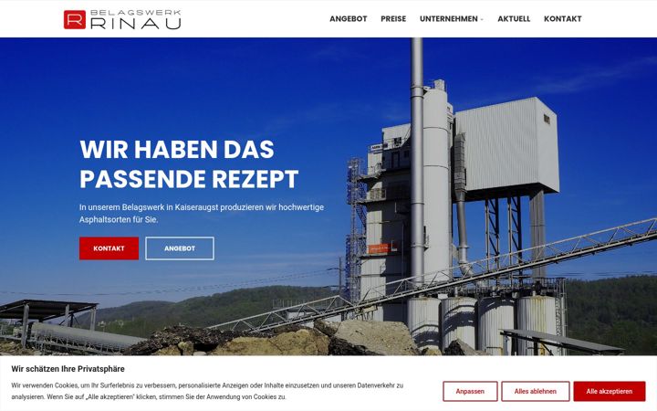 Screenshot of belagswerk-rinau.ch
