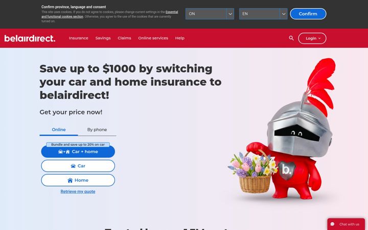 Screenshot of belairdirect.com