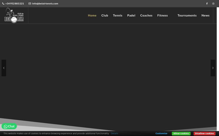 Screenshot of belairtennis.com