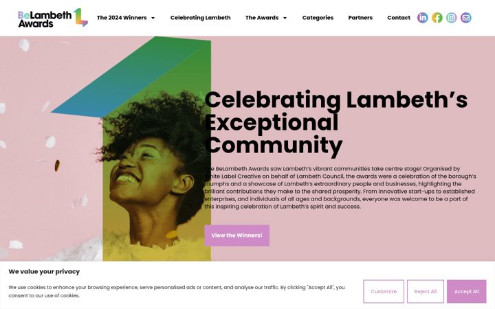 Screenshot of belambethawards.co.uk
