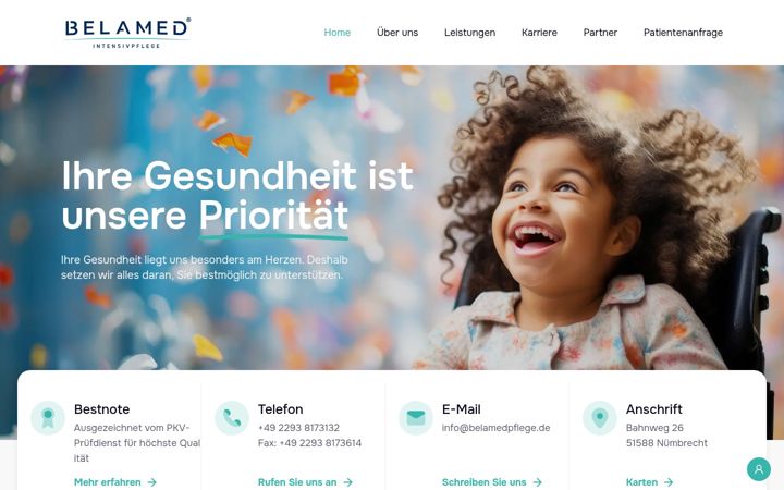 Screenshot of belamedpflege.de