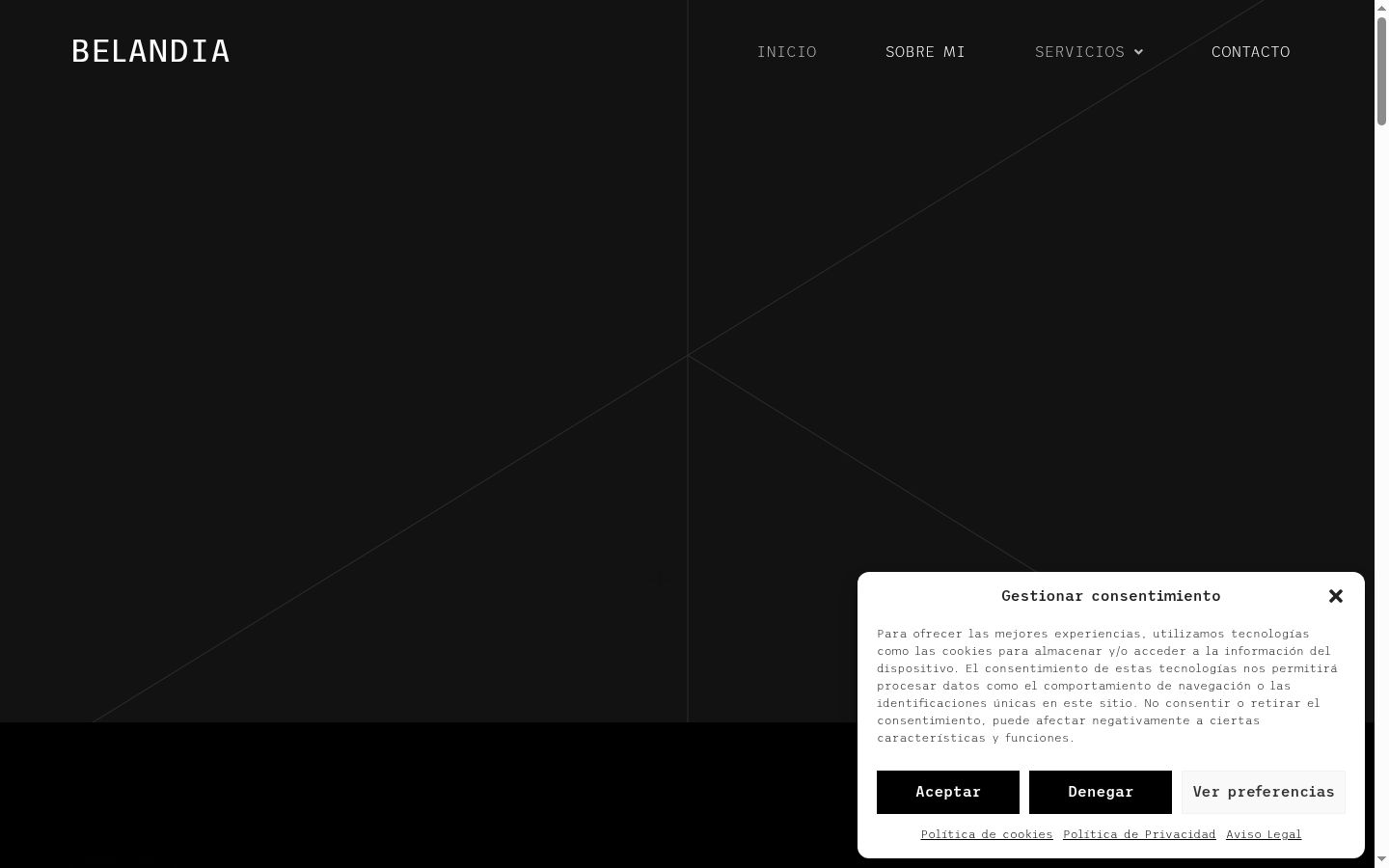 Screenshot del banner di consenso mostrato prima di qualsiasi interazione