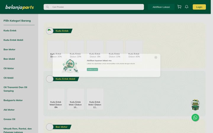 Screenshot of belanjaparts.com