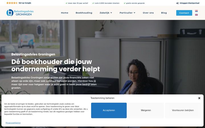 Screenshot von belastingadvies-groningen.nl