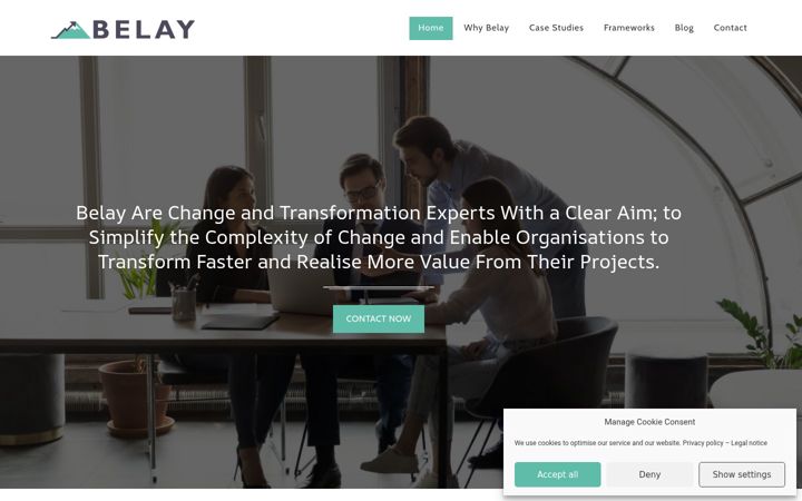 Skärmbild av belay.ltd