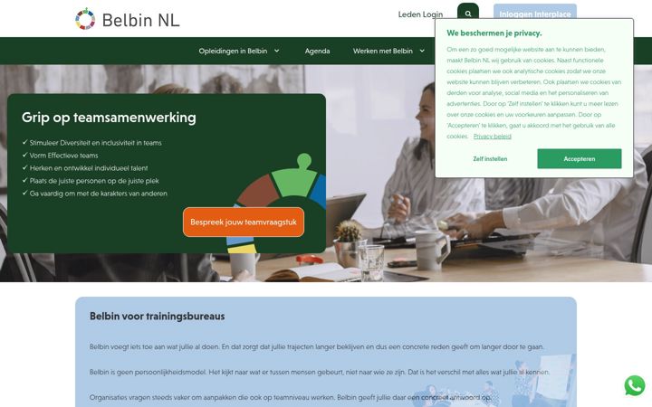 Screenshot of belbin.nl