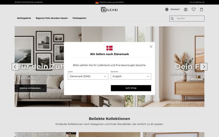 Screenshot von belcasi.de