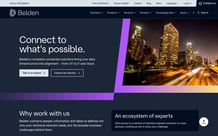 Screenshot van belden.com