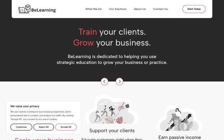 Screenshot of belearning.center