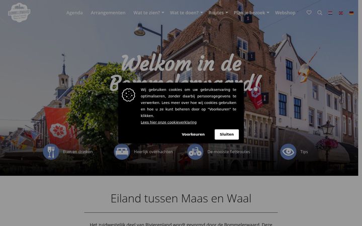 Screenshot of beleefbommelerwaard.nl