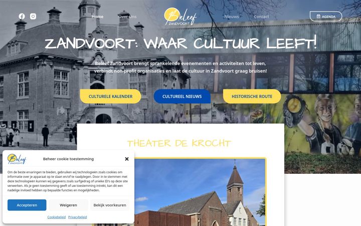 Screenshot of beleefzandvoort.nl