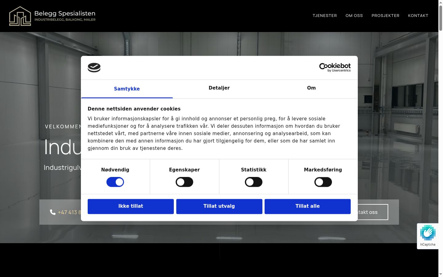 Screenshot del banner di consenso mostrato prima di qualsiasi interazione
