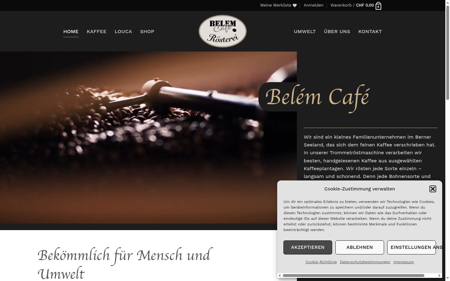 Screenshot of the consent banner shown before any interaction