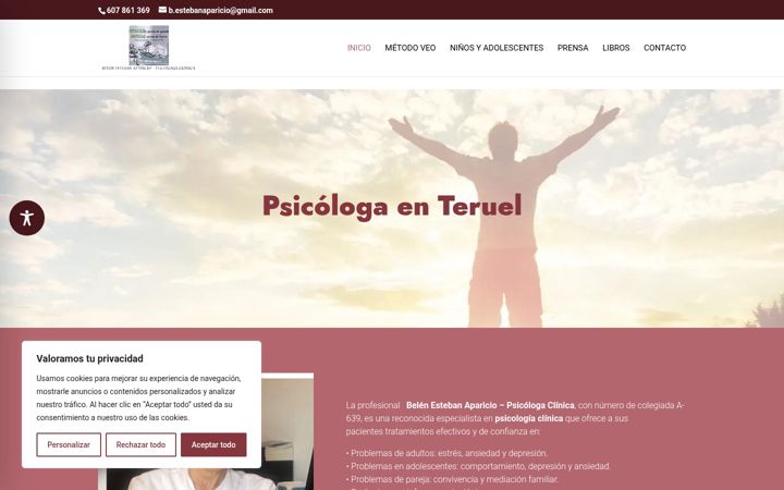Screenshot of belenestebanaparicio.es