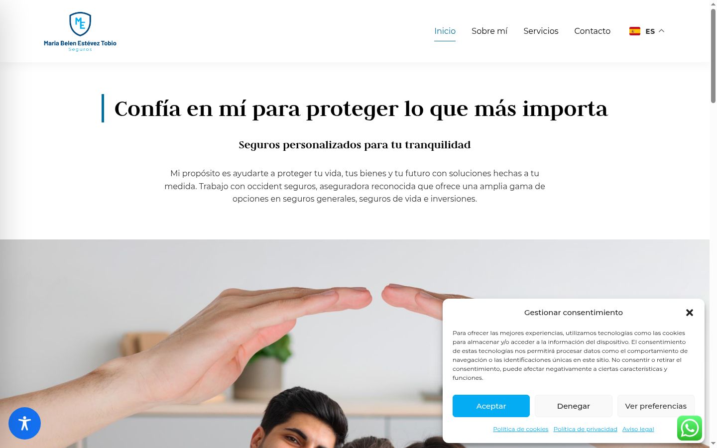 Screenshot del banner di consenso mostrato prima di qualsiasi interazione
