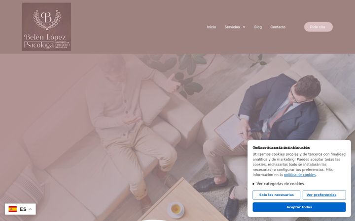 Screenshot of belenlopezpsicologia.com