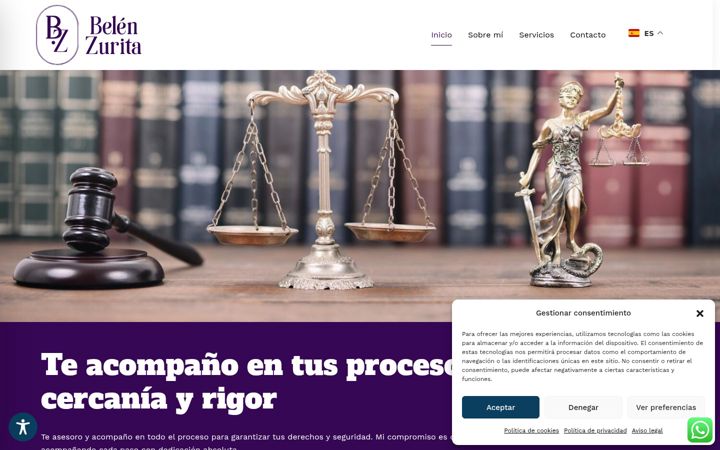 Screenshot of belenzuritaabogada.com