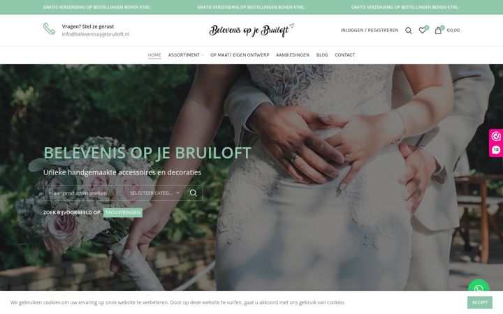 Screenshot of belevenisopjebruiloft.nl