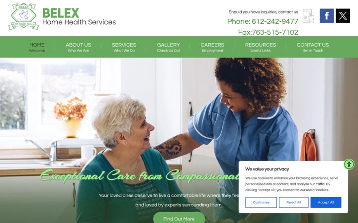 Screenshot of belexhhs.com
