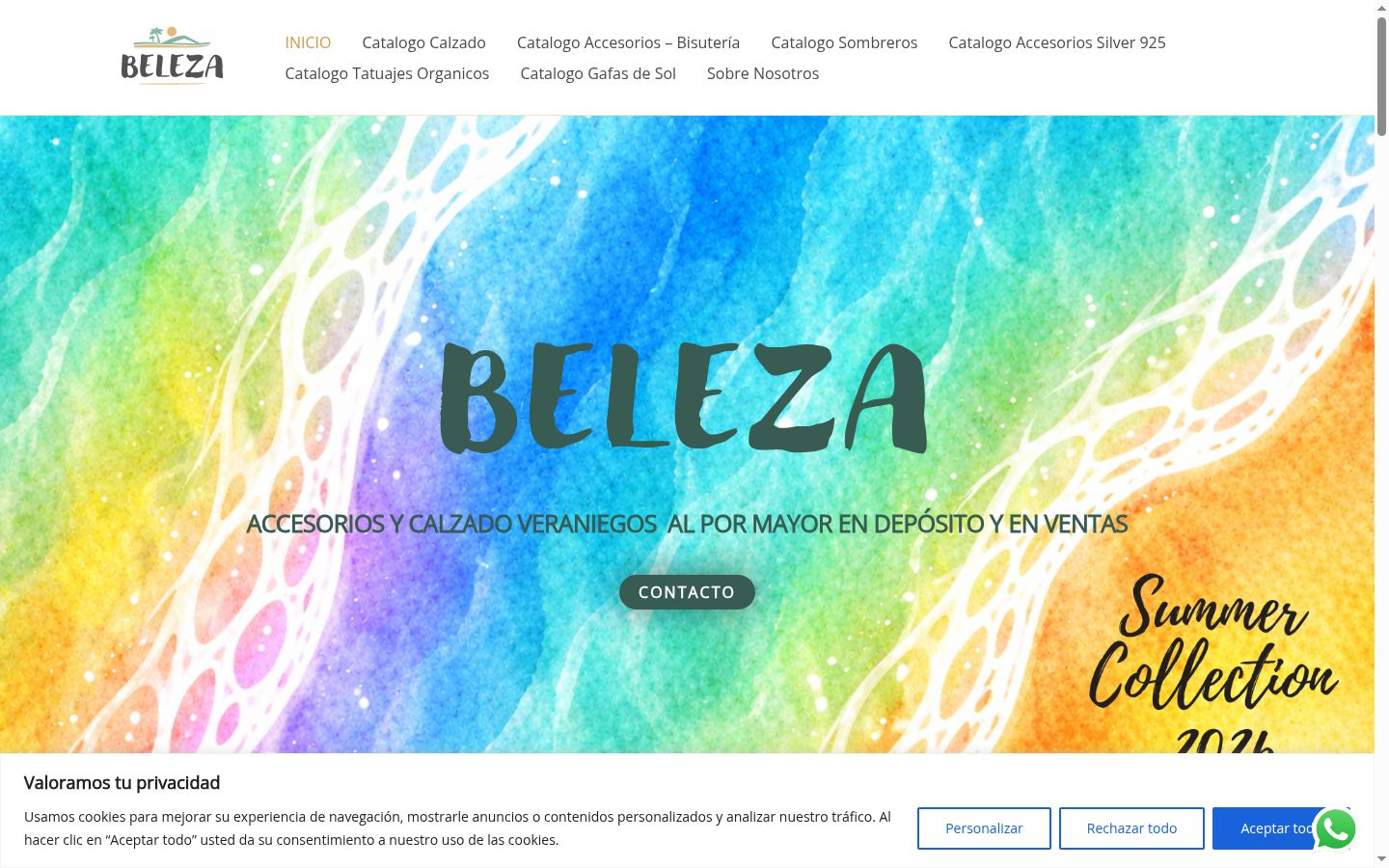 Captura de ecrã do banner de consentimento apresentado antes de qualquer interação