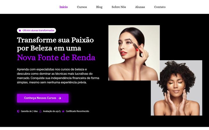 Screenshot of belezaenegocios.com.br