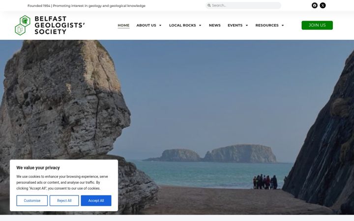 Kuvakaappaus sivustosta belfastgeologists.org