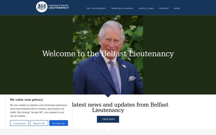 Screenshot of belfastlieutenancy.org.uk