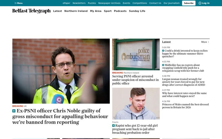 Screenshot of belfasttelegraph.co.uk