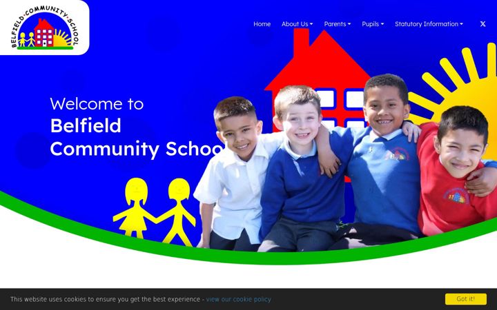 Screenshot of belfield.rochdale.sch.uk