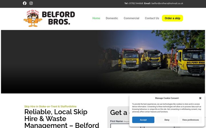 Screenshot of belfordbrothers.co.uk