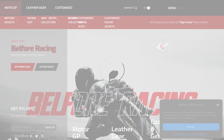 Screenshot of belforeracing.uk