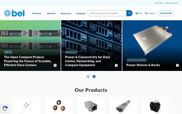 Screenshot of belfuse.com