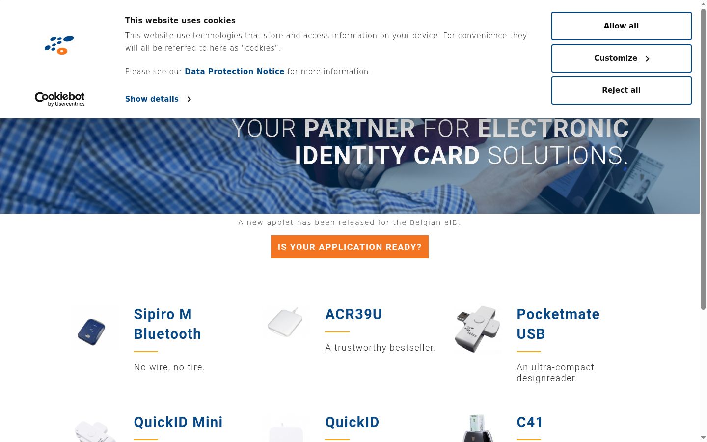 Screenshot of the consent banner shown before any interaction