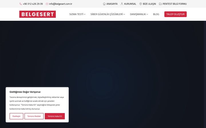 Screenshot of belgesert.com.tr