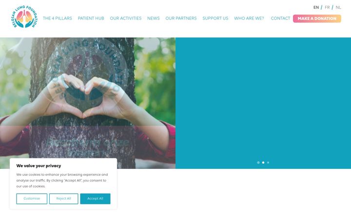 Kuvakaappaus sivustosta belgian-lung-foundation.org