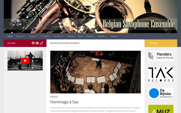 Screenshot of belgiansaxophoneensemble.be