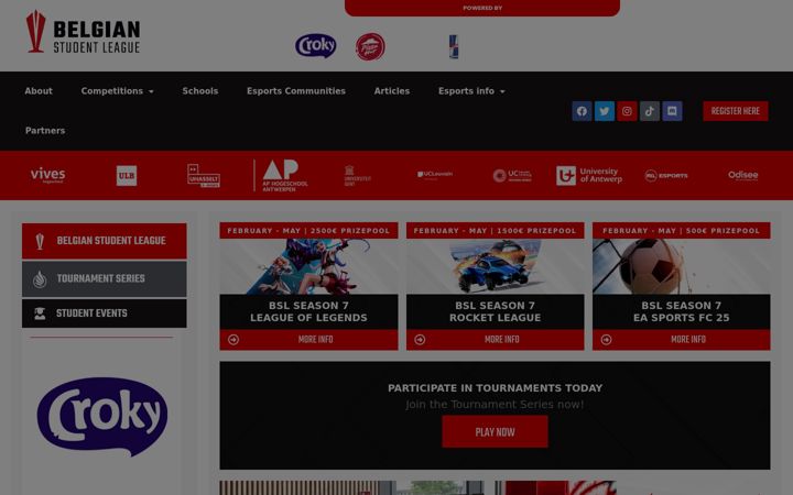 Ekraanipilt saidist belgianstudentleague.be