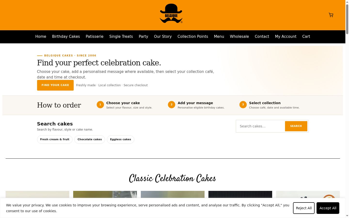 Screenshot of the consent banner shown before any interaction