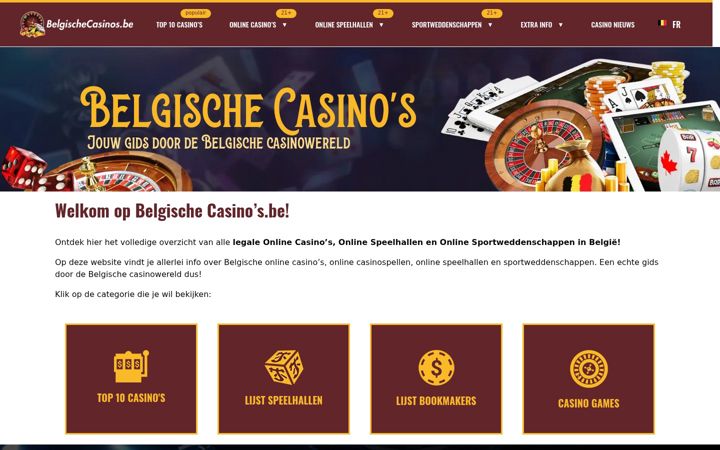 Screenshot of belgischecasinos.be