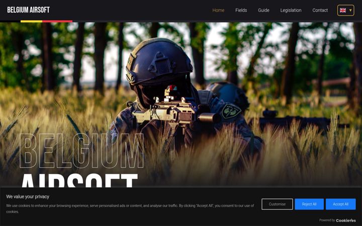 Screenshot of belgiumairsoft.be