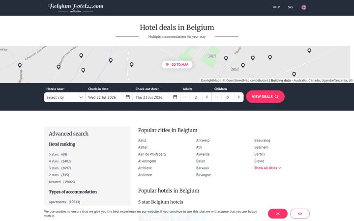 Screenshot of belgiumhotel24.com