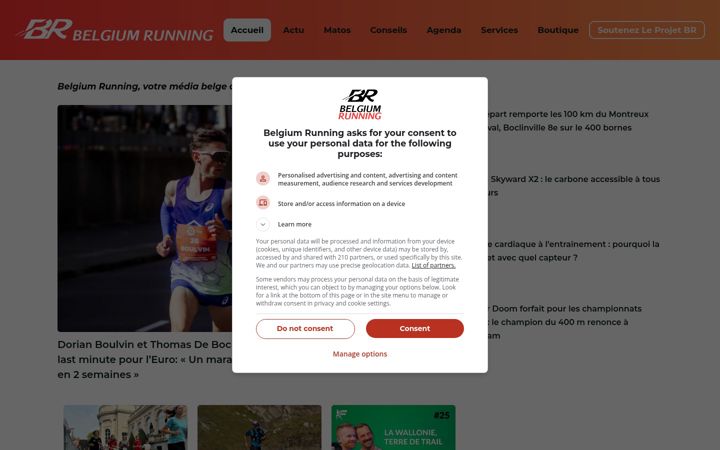 Screenshot of belgiumrunning.be