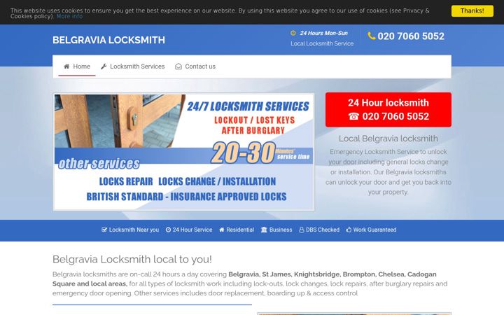 Screenshot of belgravialocksmiths.co.uk