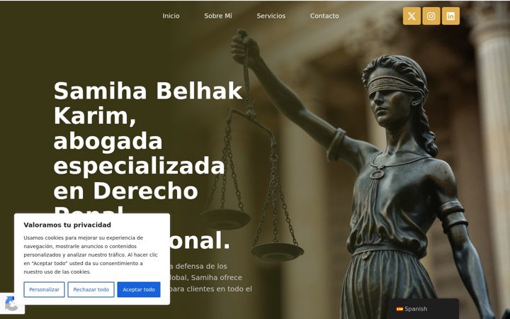 Screenshot of belhakabogados.com