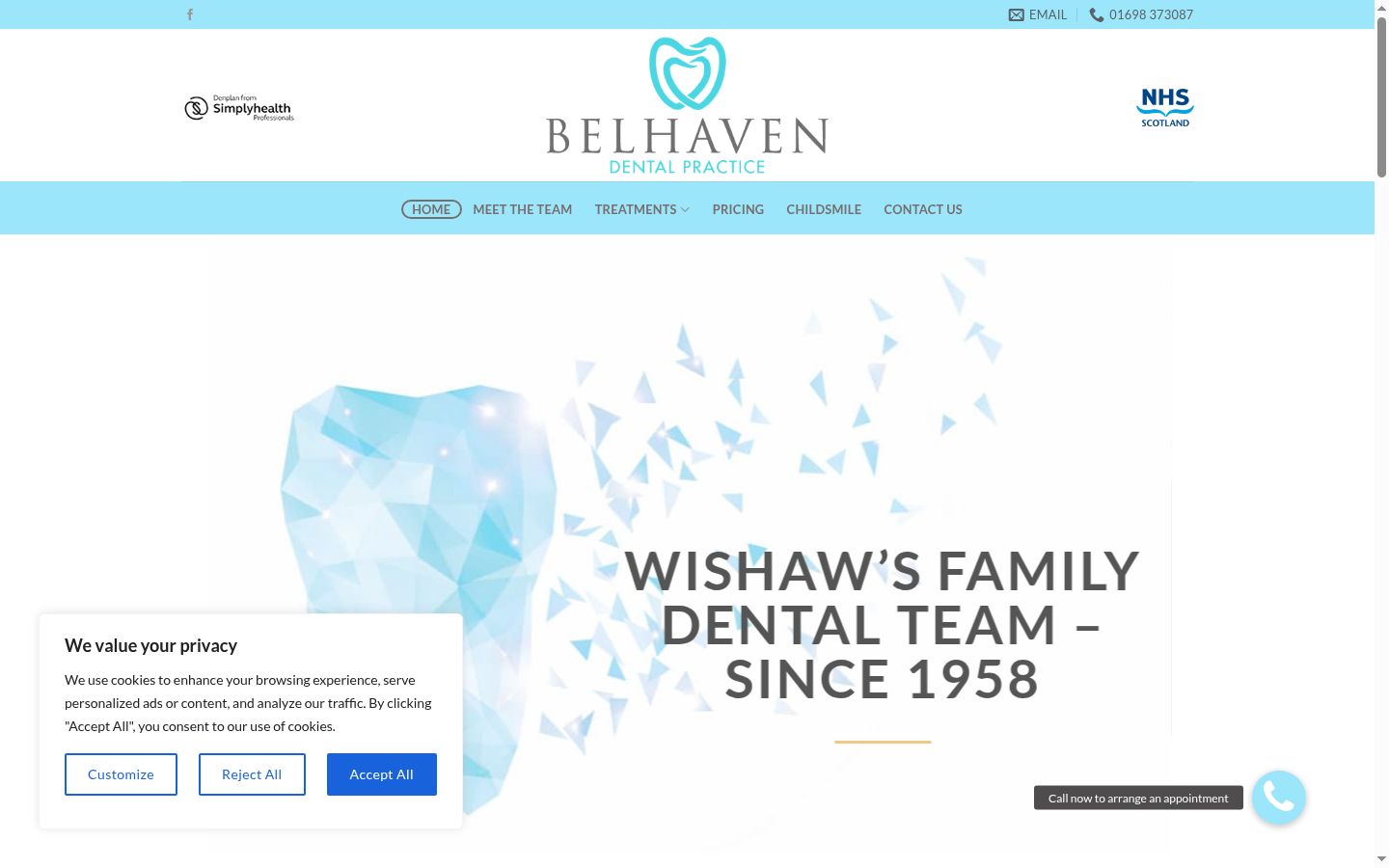 Screenshot of the consent banner shown before any interaction