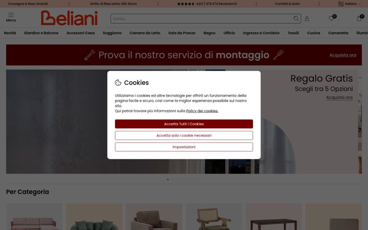 Screenshot of beliani.it