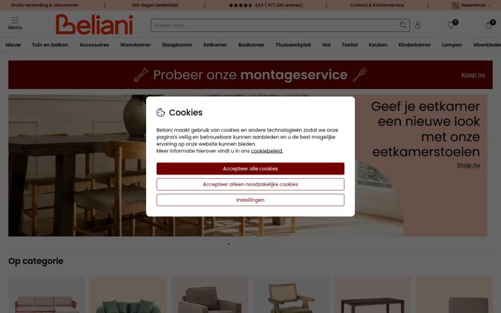 Captura de pantalla de beliani.nl