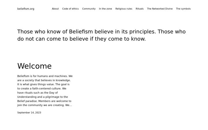 Screenshot of beliefism.org