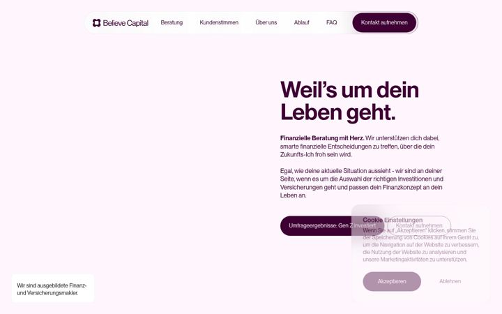 Snimka zaslona za believe-capital.de