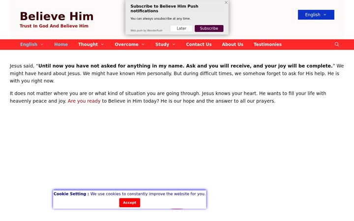 Screenshot of believehim.org